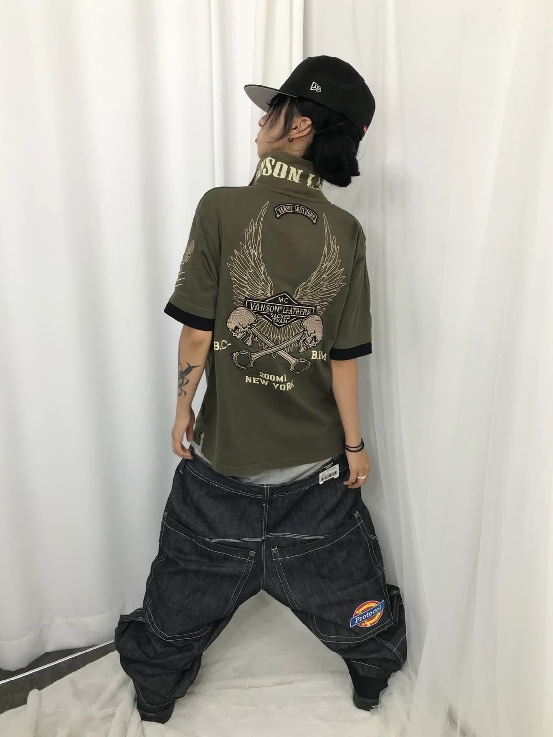 < Vanson Leathers Khaki Pk T-shirt > 상품이미지2