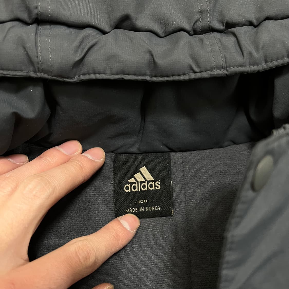 아디다스 포모션 후드 겨울용 기모 바람막이 점퍼 [블랙] L/100 상품이미지6