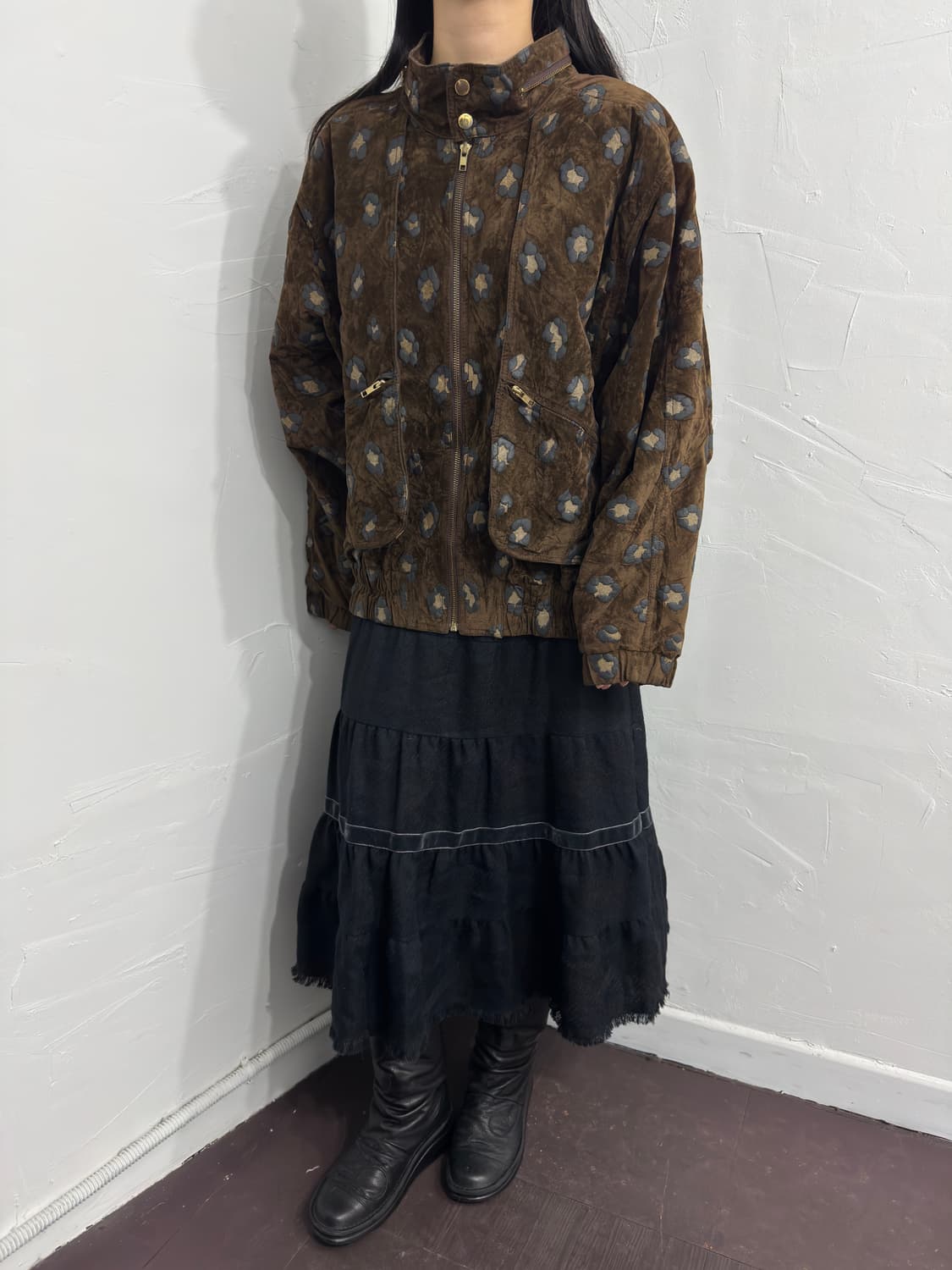 leopard suede bomber jacket 상품이미지4