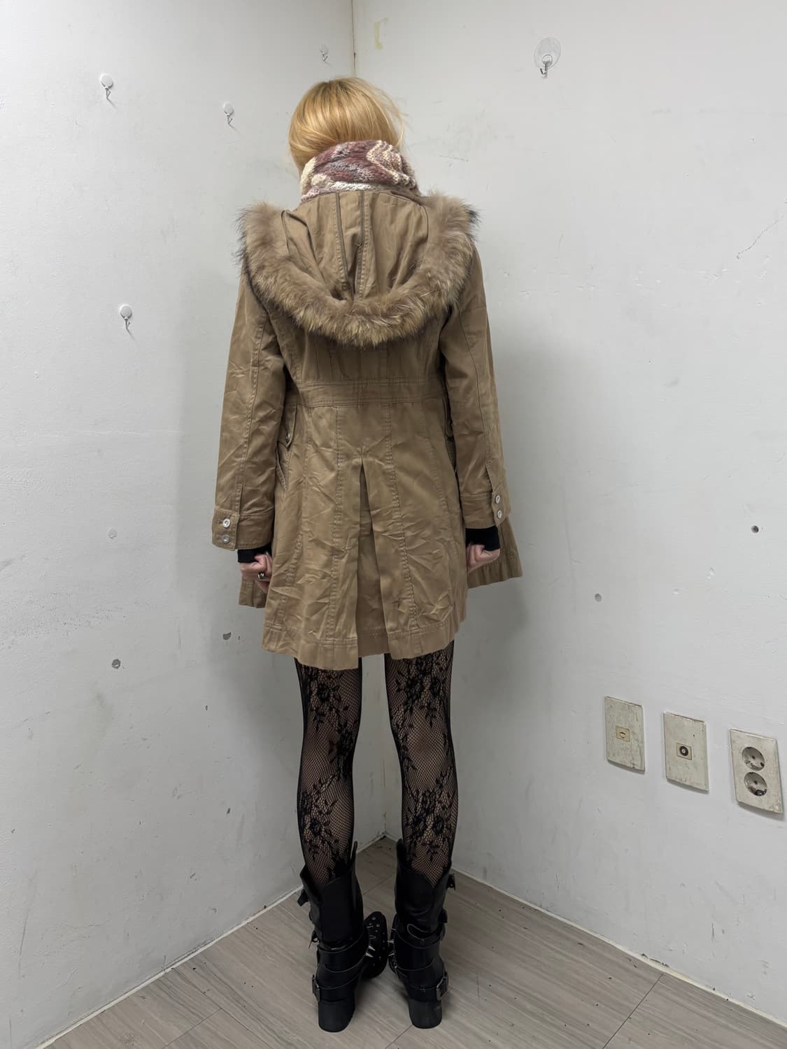 Y2K Grunge Mood Fur Hoodie Jacket 상품이미지3