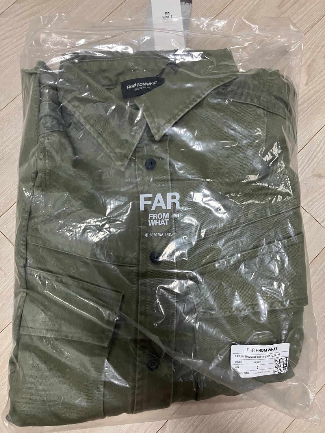 [2] 파아카이브 오버사이즈 반팔워크셔츠 자켓 카키 상품이미지1