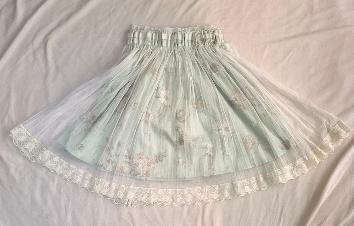 민트 플라워 레이스 스커트 상품이미지4