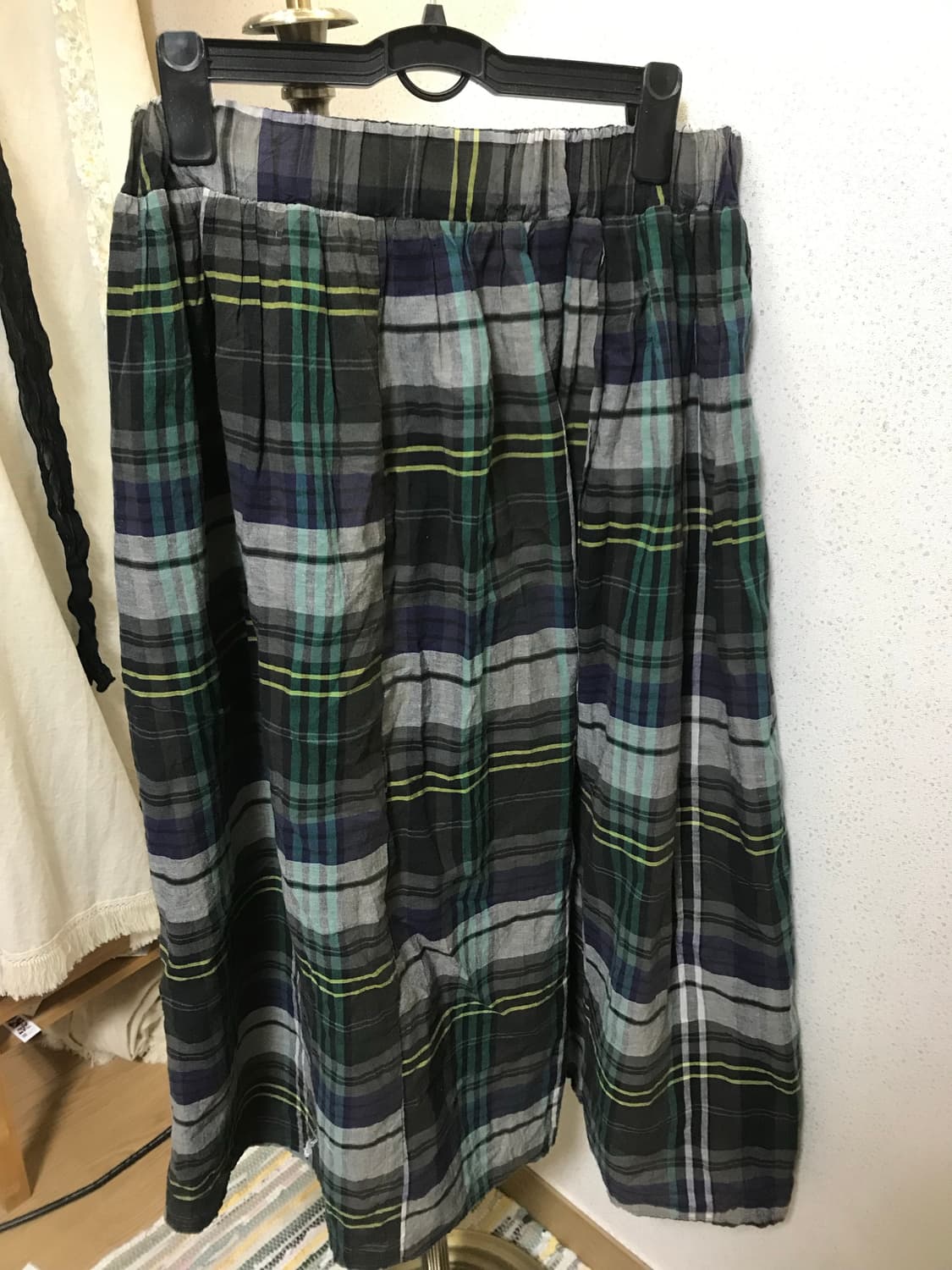 빈티지 자수 체크 스커트 상품이미지2