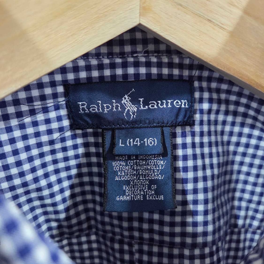 폴로랄프로렌 보이즈 버튼다운 체크 반팔셔츠 L(14/16)  상품이미지3