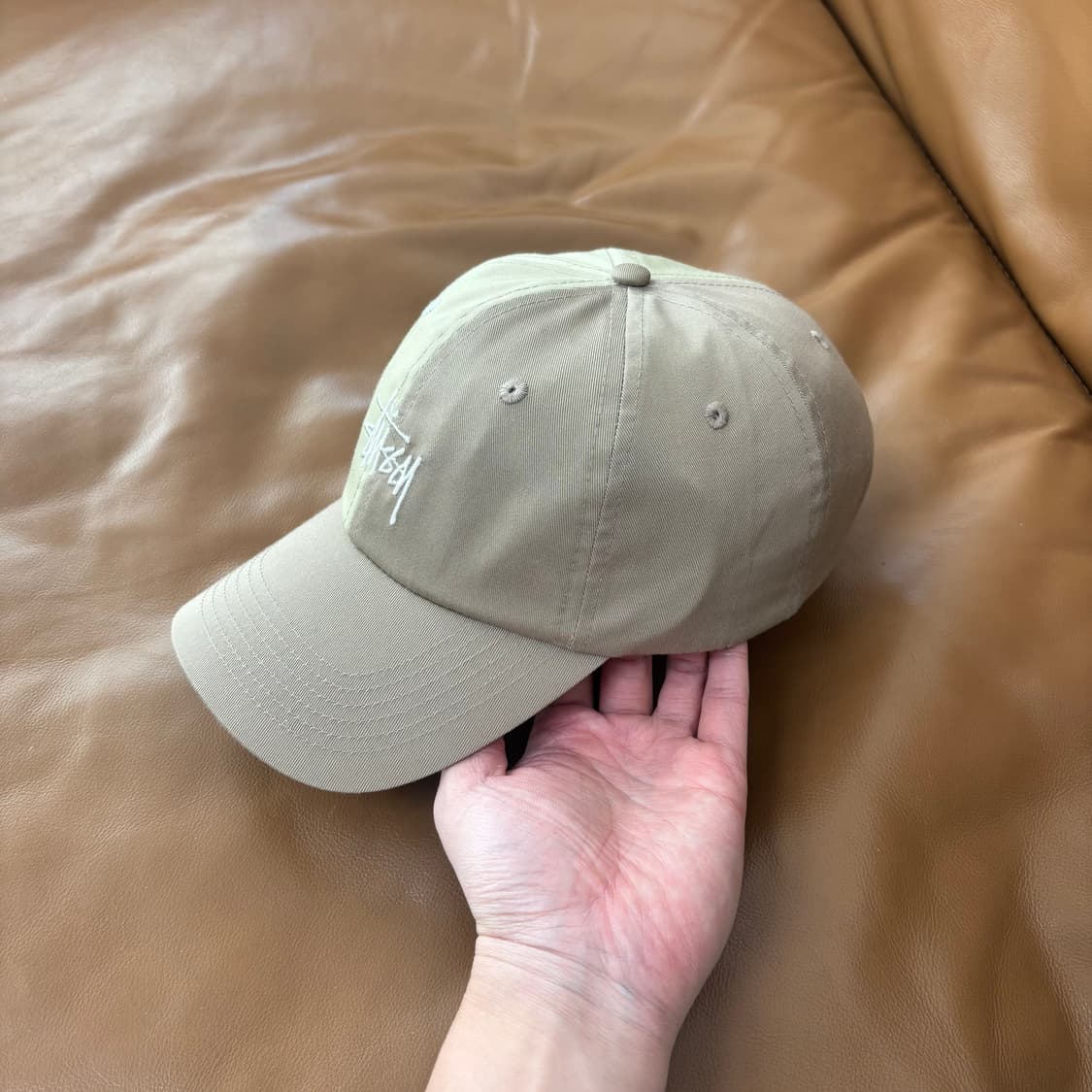 스투시 6패널 볼캡 모자 투톤 베이지 탄 상품이미지4