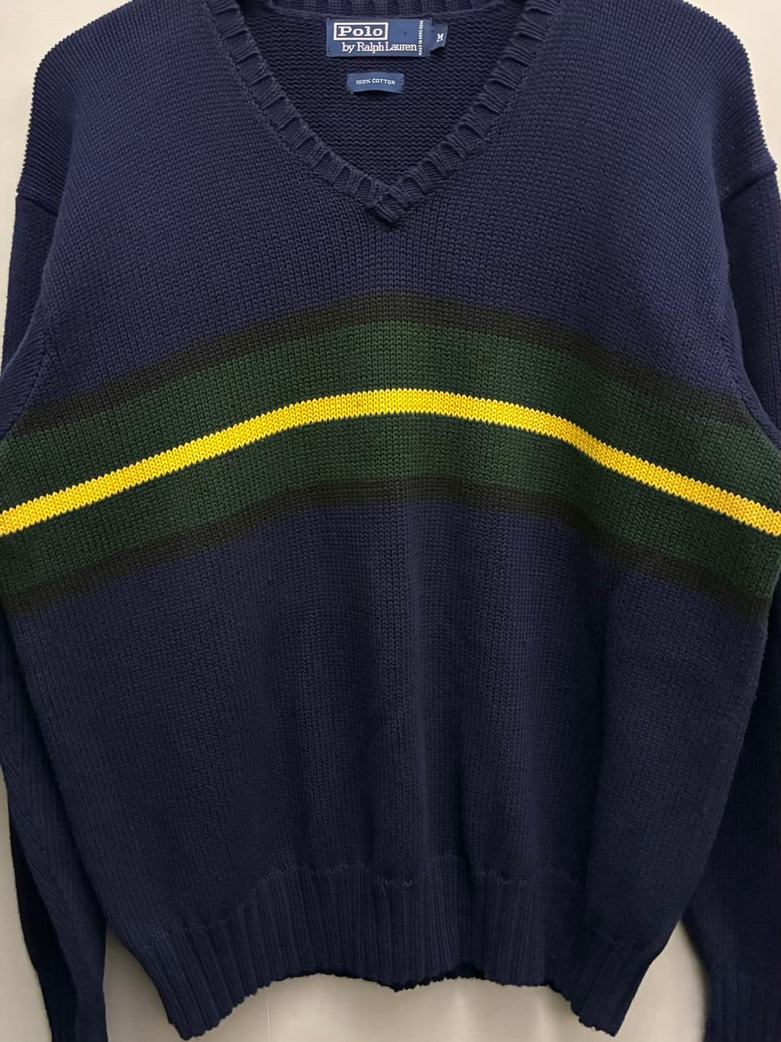 (M/100)POLO 폴로랄프로렌 코튼 V넥 크리켓 니트 스웨터  상품이미지4