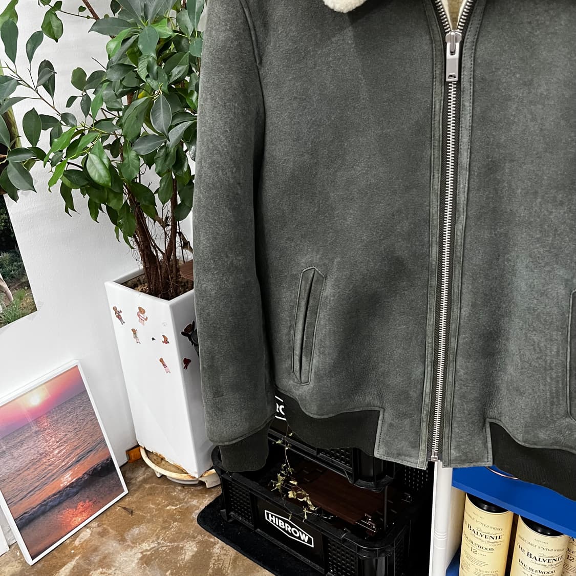 REISS 리스 양가죽 무스탕 L 상품이미지3