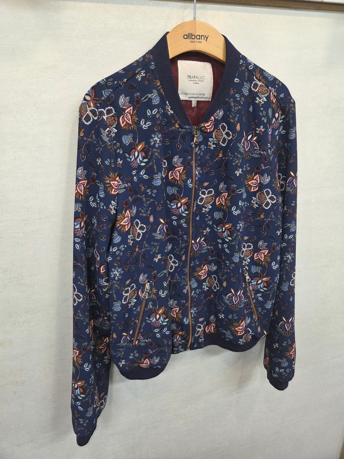 자라 트라팔룩 플라워 멀티로고 스프링 블루종 자켓 s 상품이미지5