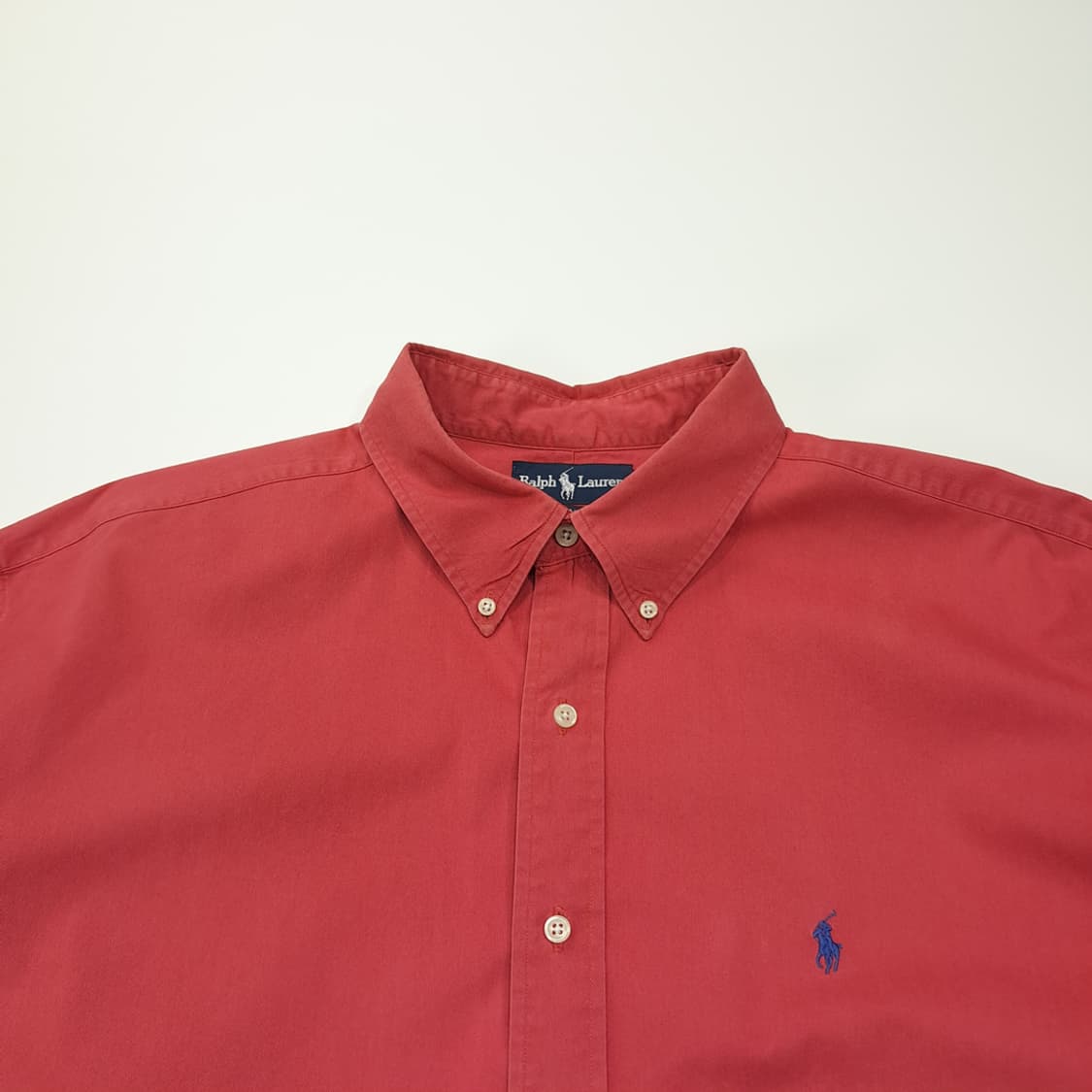 CL528 2XL 폴로 90s 코튼 버튼다운 빈티지 레드 셔츠 남방 상품이미지2