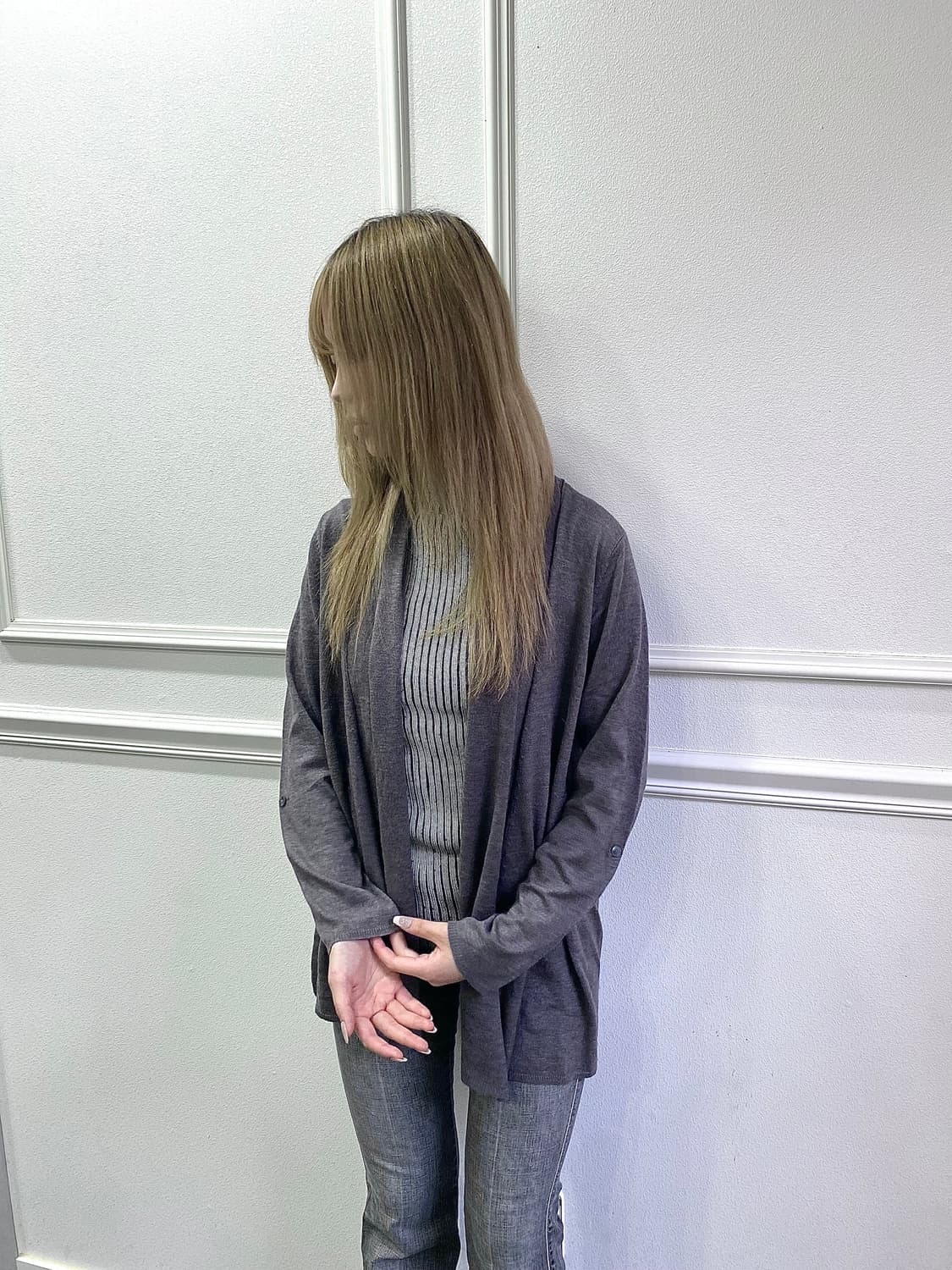 [Comme ca ism]Y2K Grey Cardigan 상품이미지6
