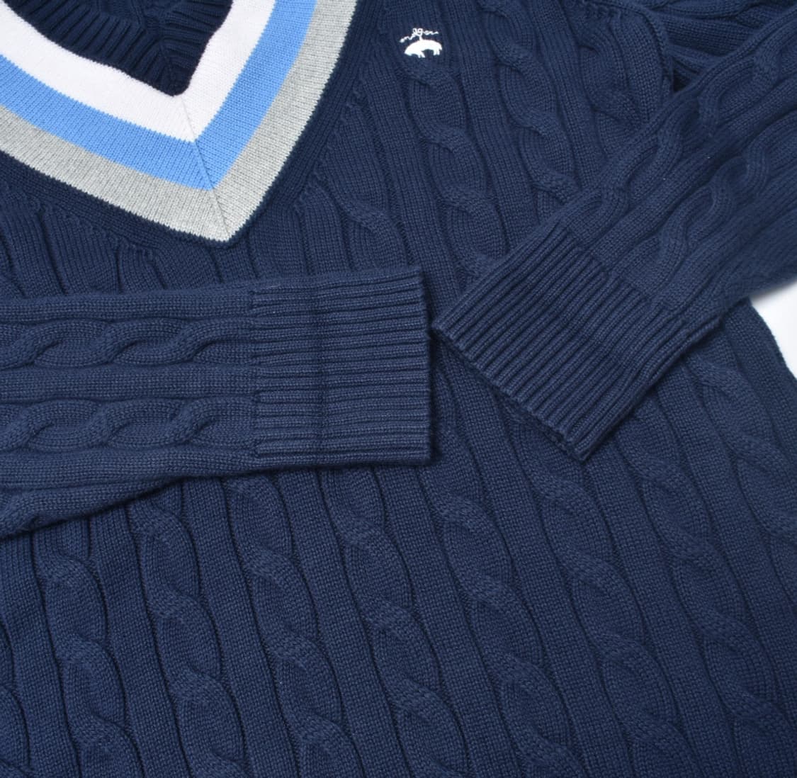 브룩스브라더스 브이넥 프레피 케이블 니트 M 상품이미지6