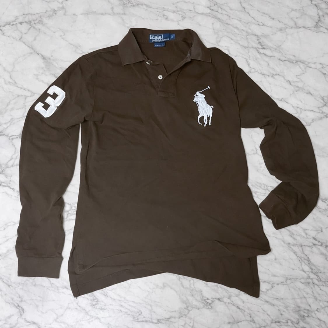 폴로 랄프 로렌 빅포니 브라운 카라티 S 롱슬리브 상품이미지1