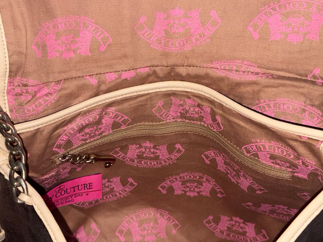 쥬시꾸뛰르 y2k 갸루 브라운 벨벳 크로스백 Juicy Couture 상품이미지4