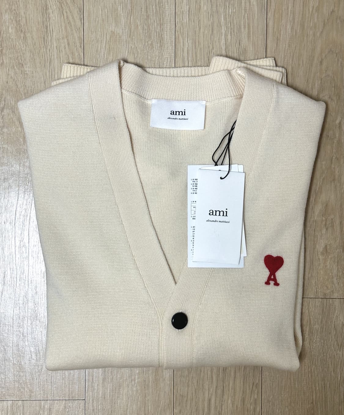 아미 스몰하트 가디건 남녀공용 바닐라 화이트 M (HKC001-001-7 상품이미지1