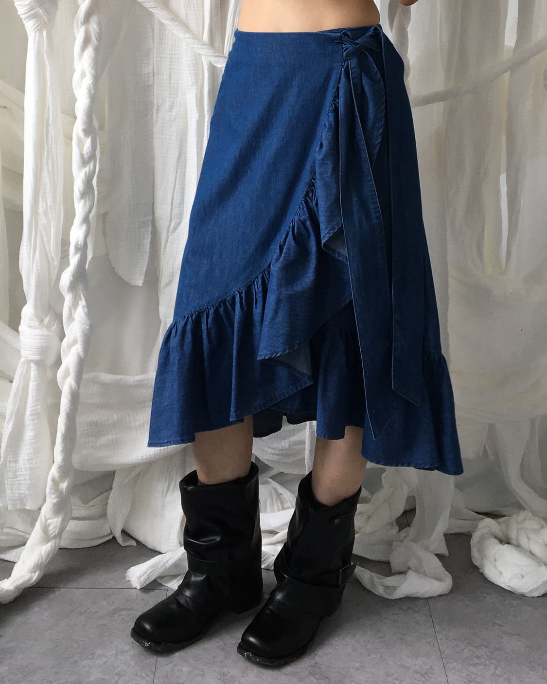 Ruffle point wrap tied skirt 상품이미지6