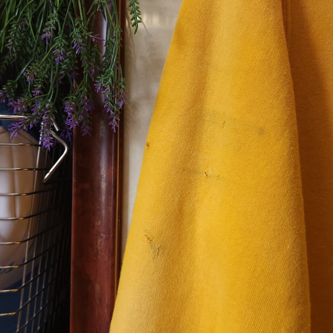 90s 러셀 후드 빈티지 스웻셔츠 썬페이딩 옐로우 프린팅 s 상품이미지10