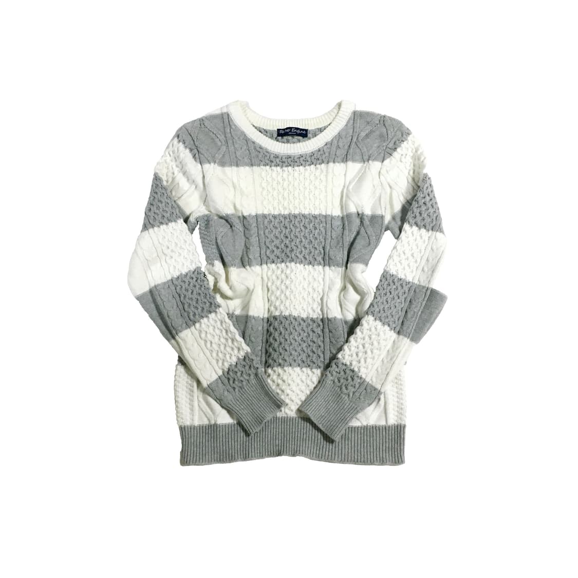 그레이 스트라이프 니트 너드캐주얼 무채색 상품이미지1