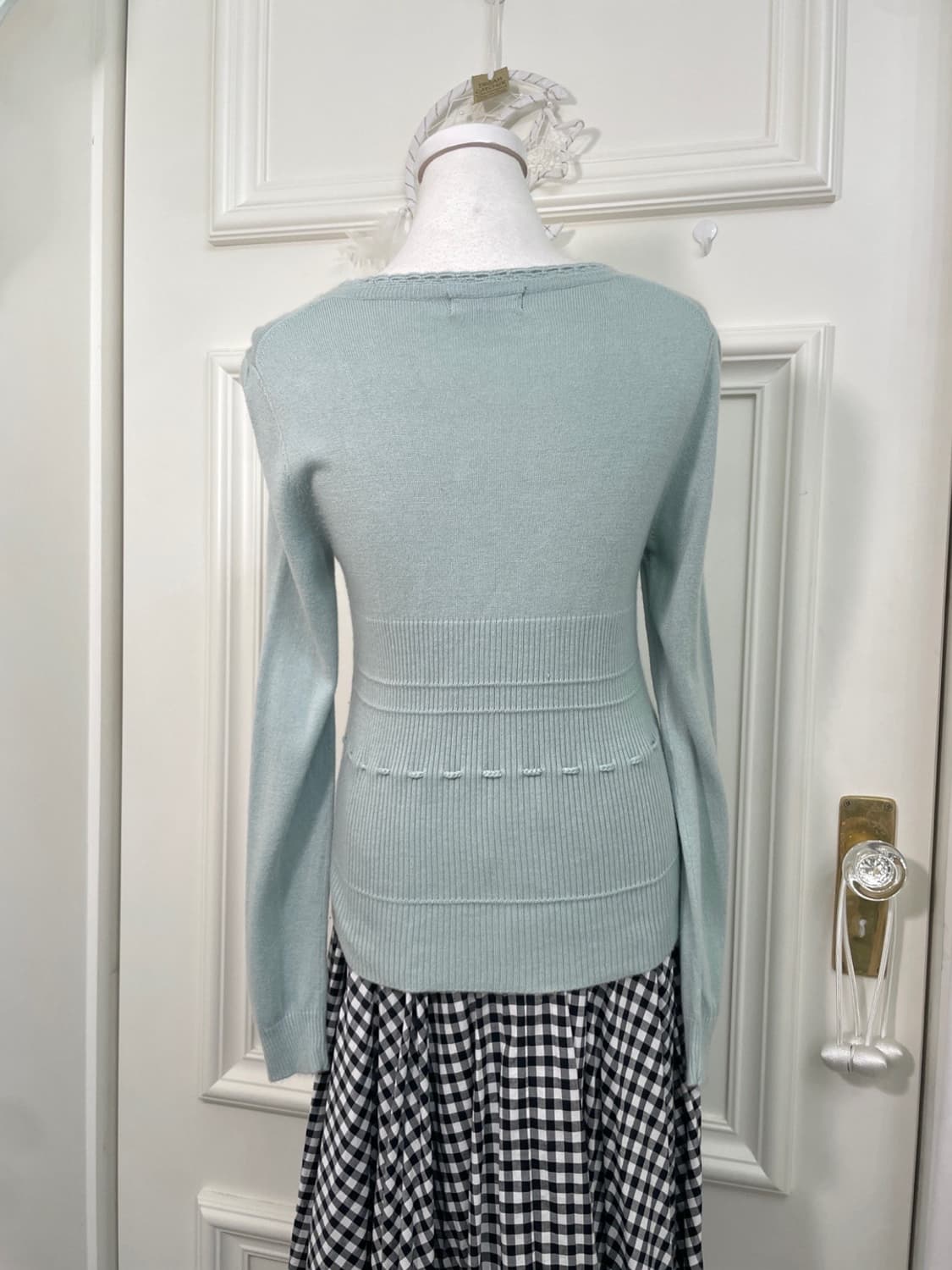 mint lace-up point puff slim cardigan 상품이미지5