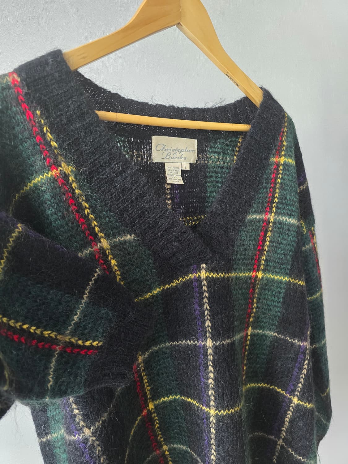 빈티지 모헤어 체크 니트 상품이미지3