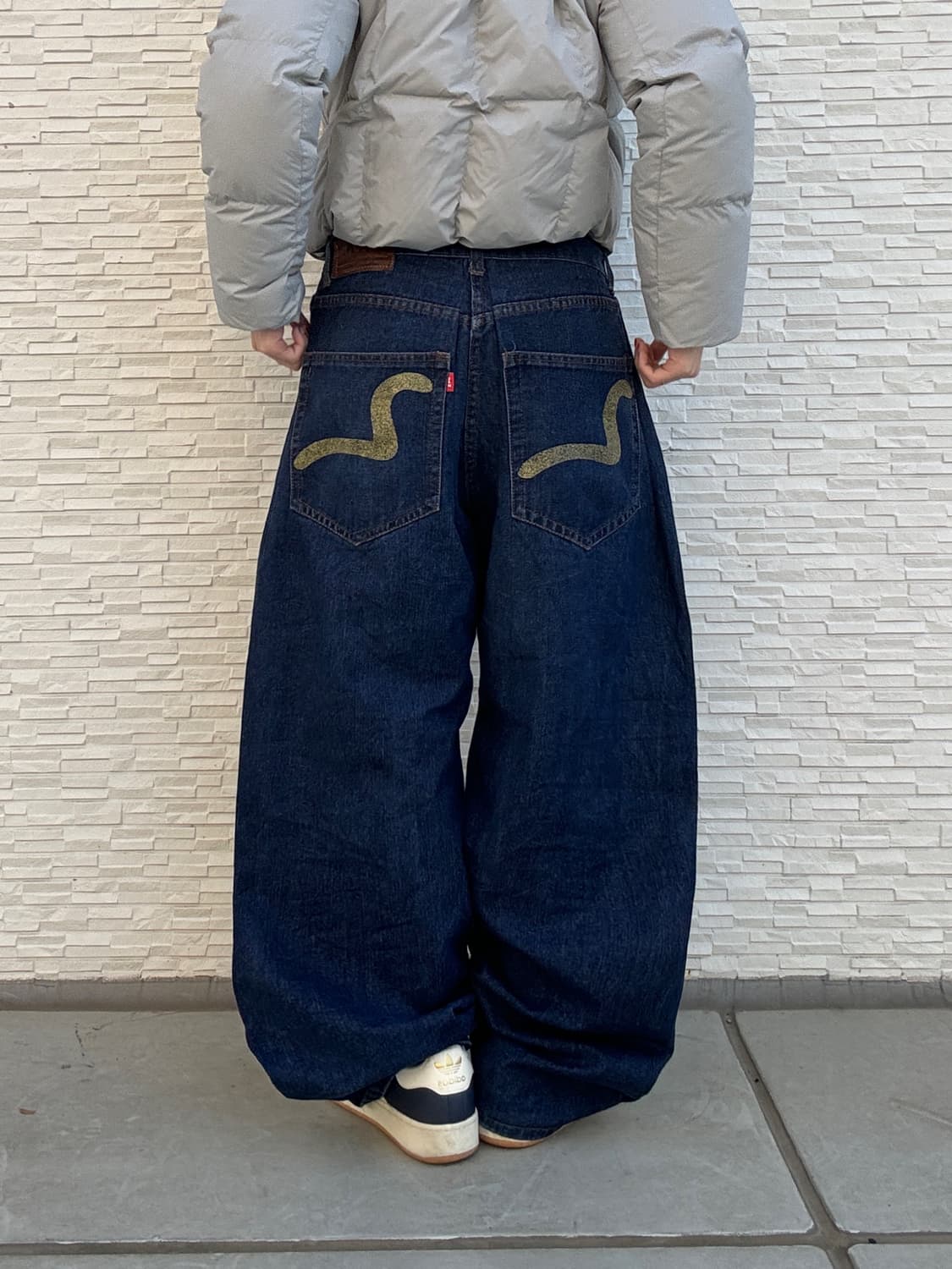 00s SAM JEANS 올드스쿨 진청 오버 와이드 데님 팬츠 상품이미지3