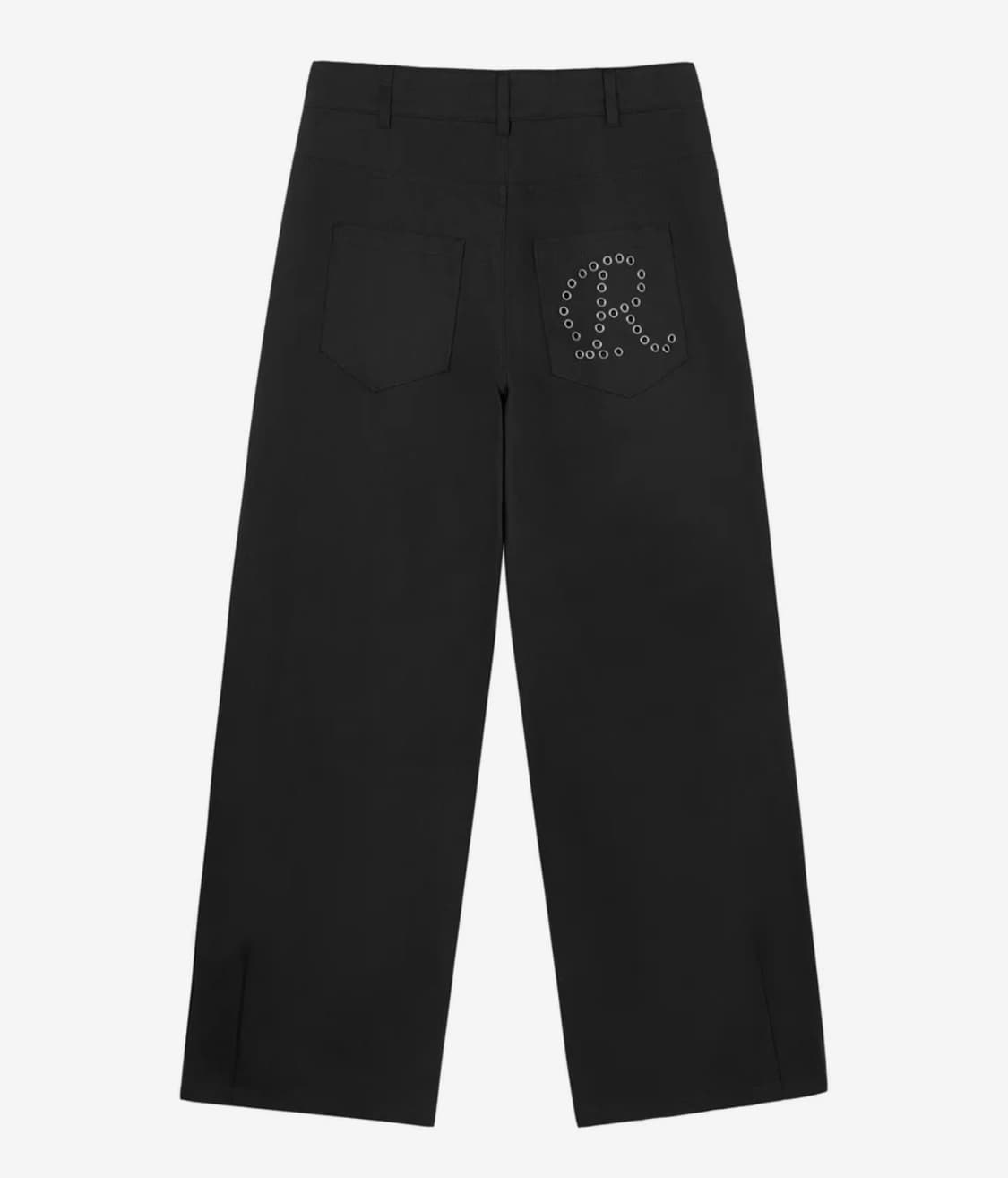 Eyelet R Pocket curved pants - black 상품이미지4