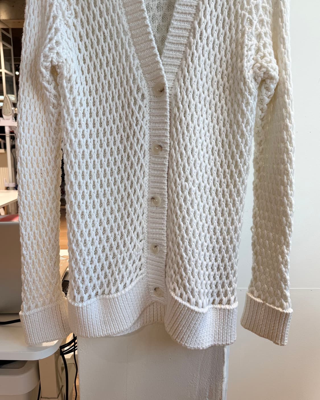 mm6 화이트 네트 코튼 가디건 상품이미지6