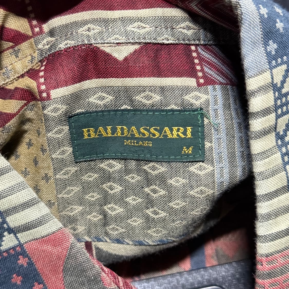 VTG 빈티지 에스닉 체크 풀 패턴 원포켓 코튼 긴팔 셔츠 상품이미지5