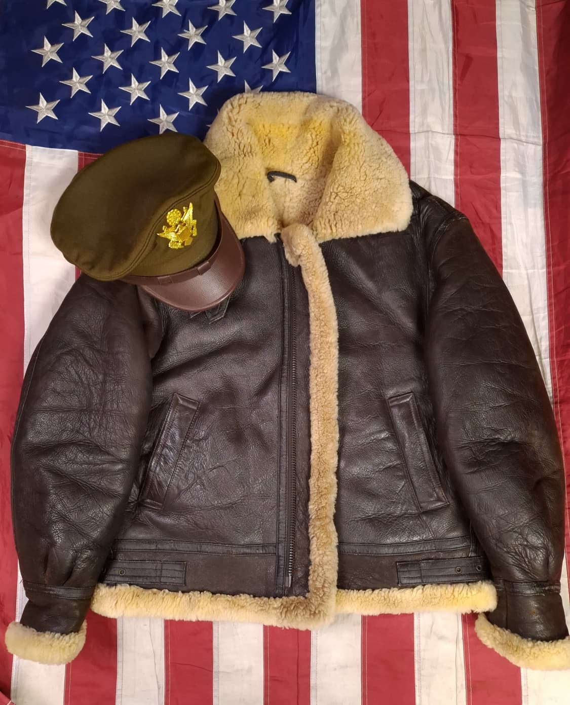 미공군 B-3 TYPE 천연가죽 항공 폭격기 무스탕 상품이미지2