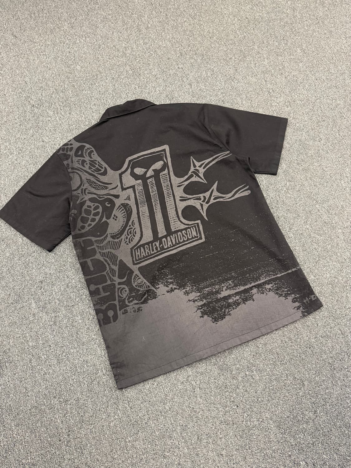 M) 할리데이비슨 빈티지 백 그래픽 반팔셔츠 상품이미지5