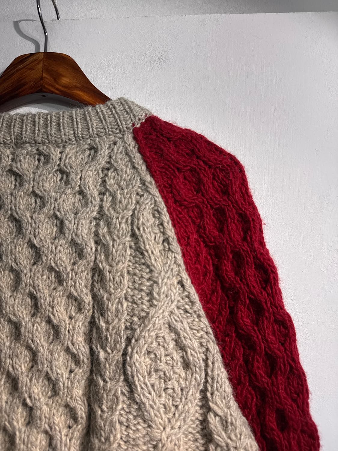 WEBB HANDKNIT 웹 헤비울 핸드니트 울100 가디건 M C506 상품이미지7