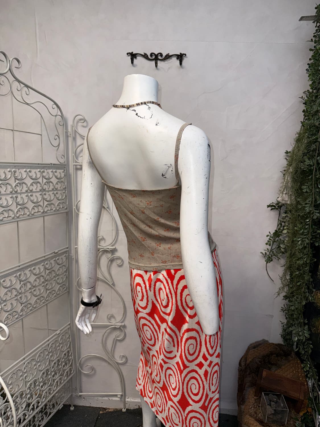Ash orange floral sleeveless  상품이미지2