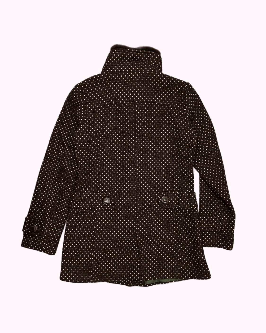 brown wool polka dot fur coat 상품이미지5