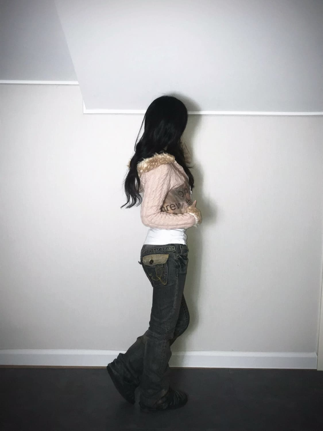 Deer Fur Trimmed Cable Knit Hoodie 상품이미지1