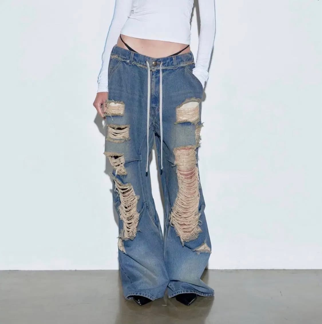 [XS] 스컬프터 Destroyed Denim Pants 인디고 상품이미지1