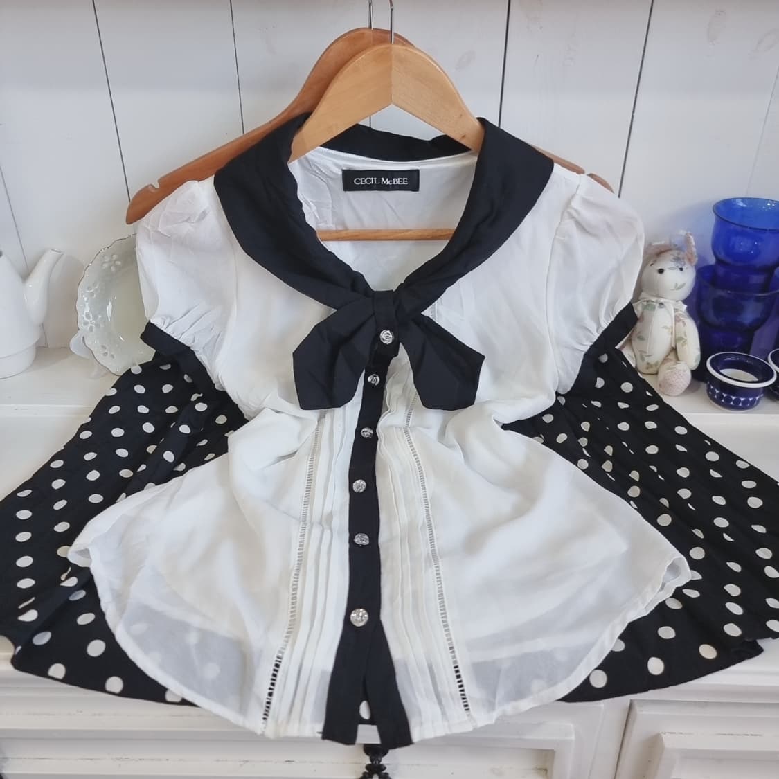 세실맥비 블라우스 + 도트 스커트 세트 상품이미지3