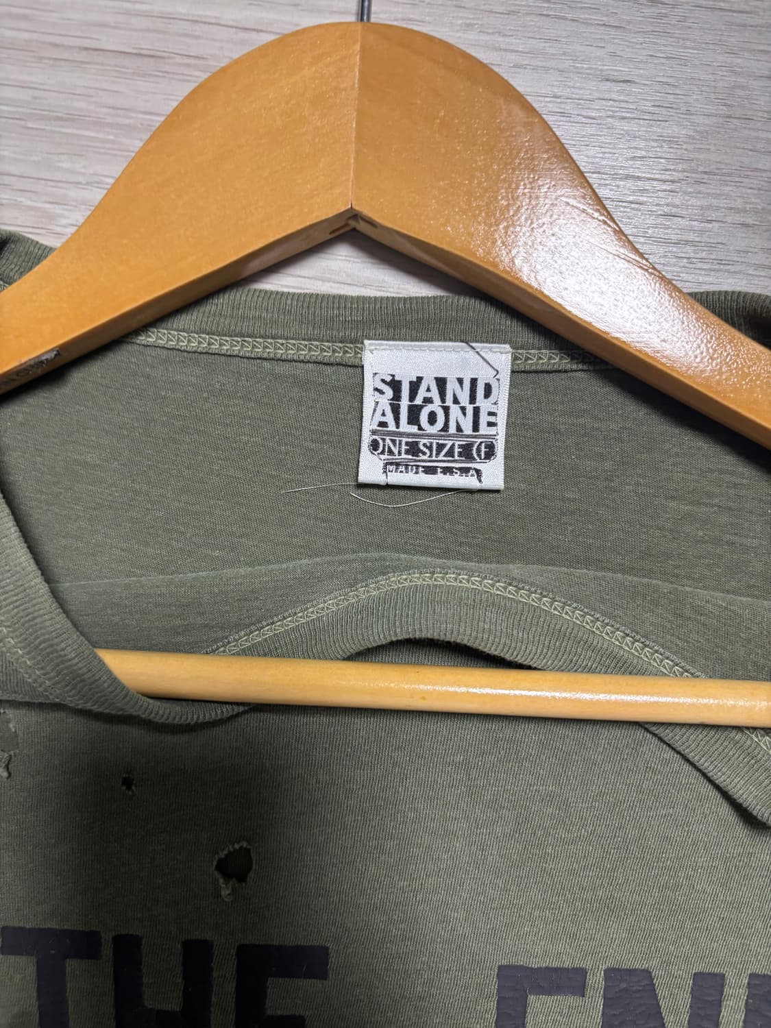 스탠드얼론 레이어드 티셔츠 카키 상품이미지2