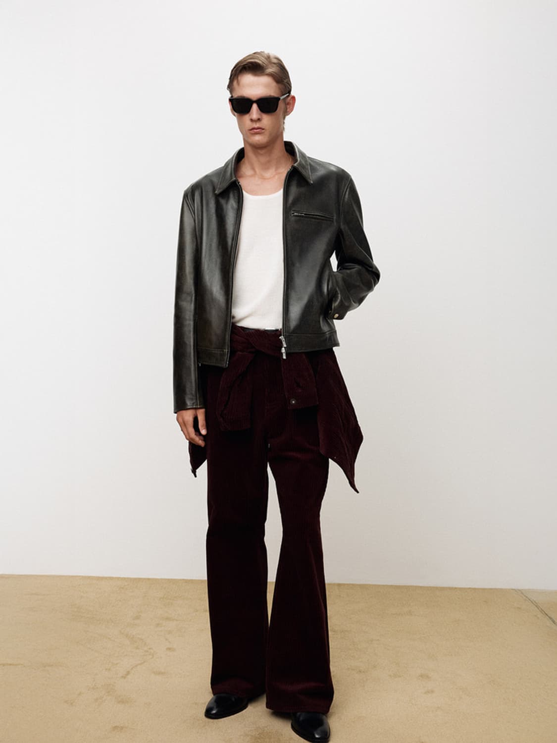 [L] TONYWACK CHEST ZIP LEATHER JACKET 상품이미지4