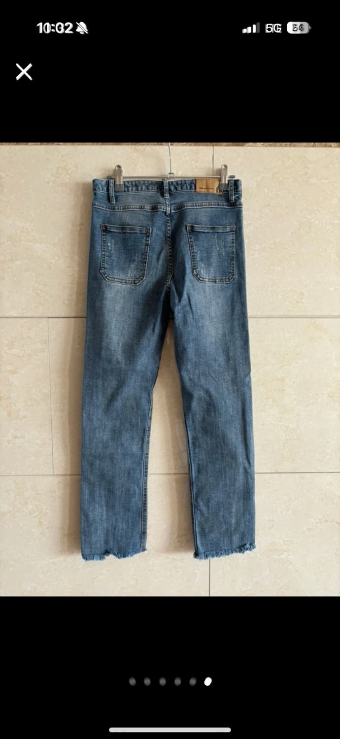 스크래치 9부 데님바지 상품이미지6