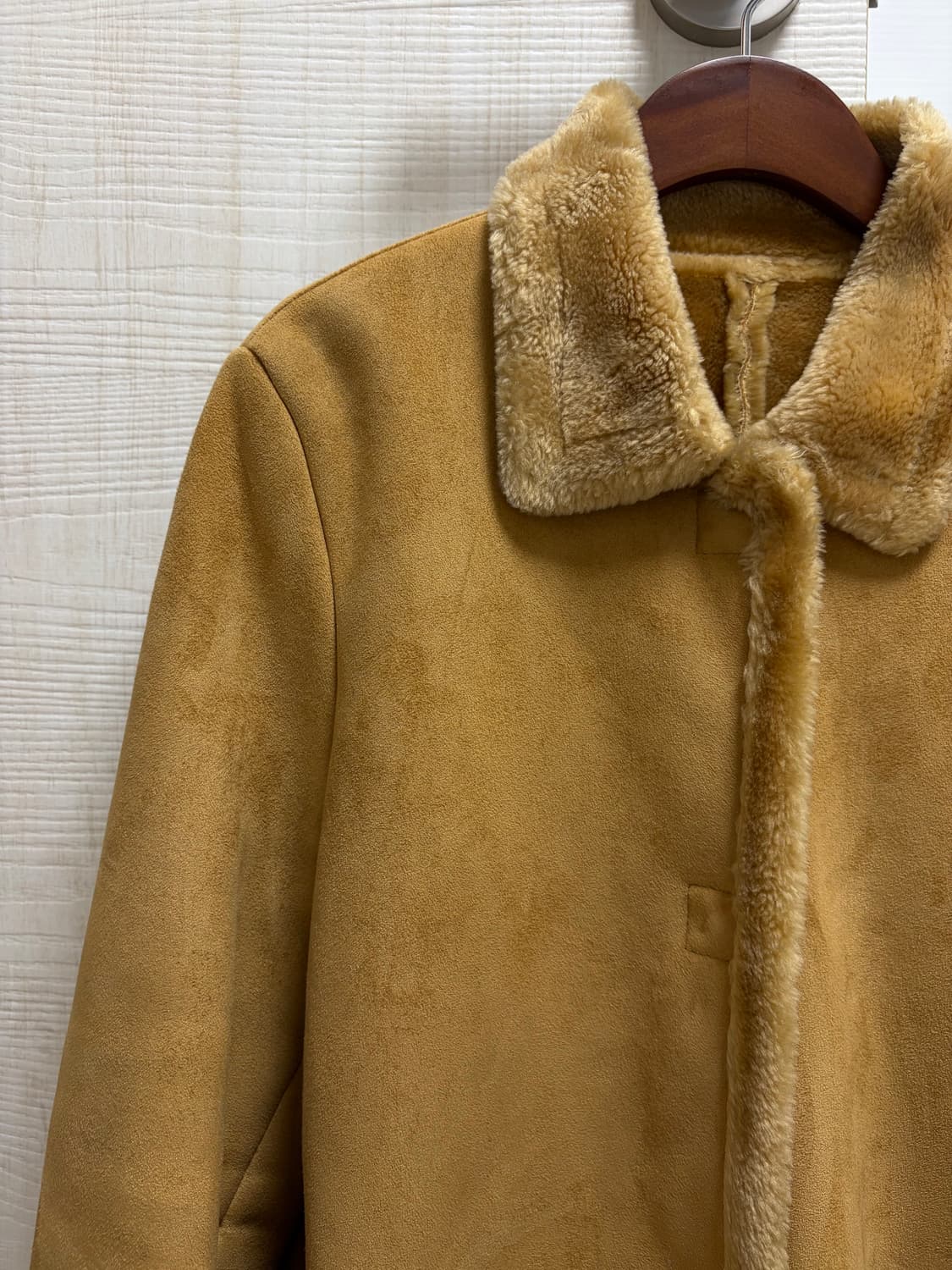 무스탕 스웨이드 털 안감 코트 상품이미지2