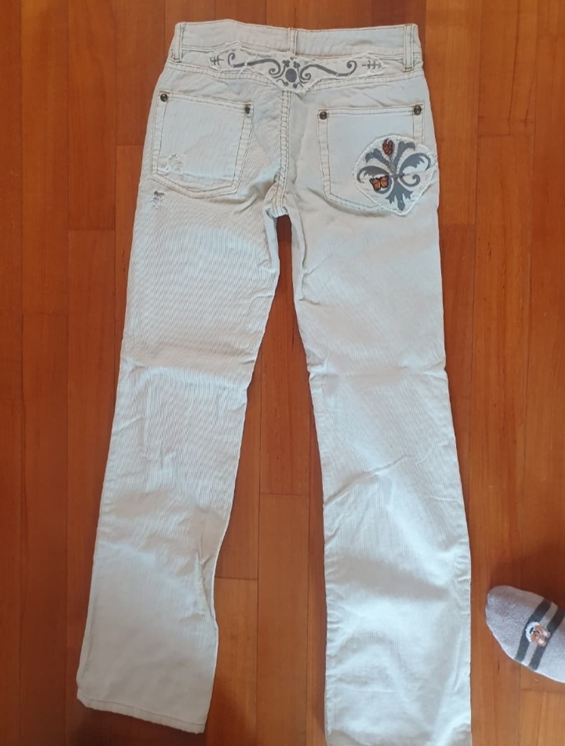 프리피플 자수 코듀로이 데미지 면바지 상품이미지2