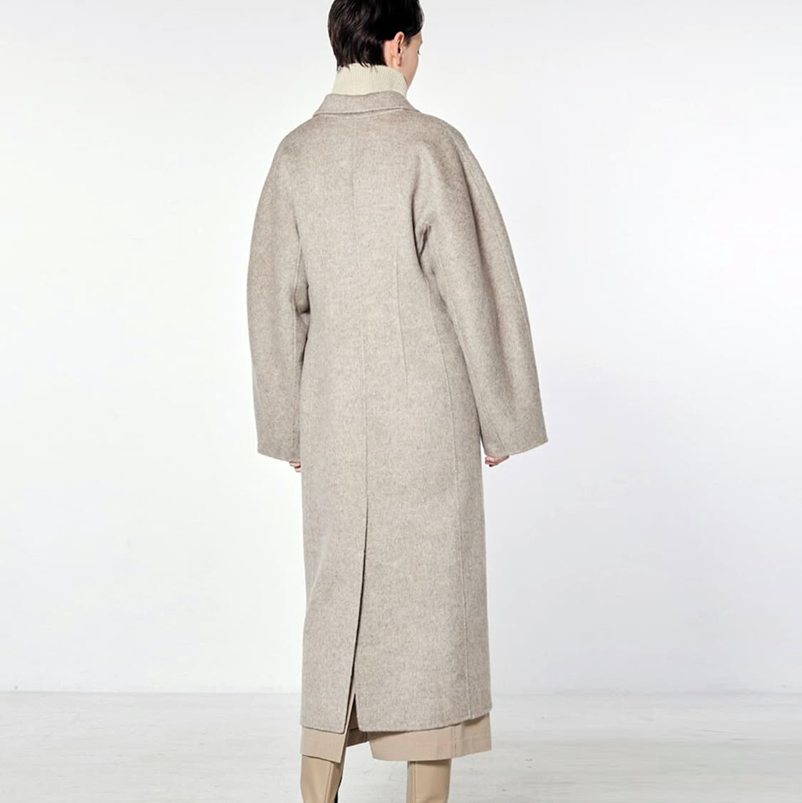 모한(MOHAN) 토프 카멜헤어 블렌드 피크드카라 코트 55-66 상품이미지4