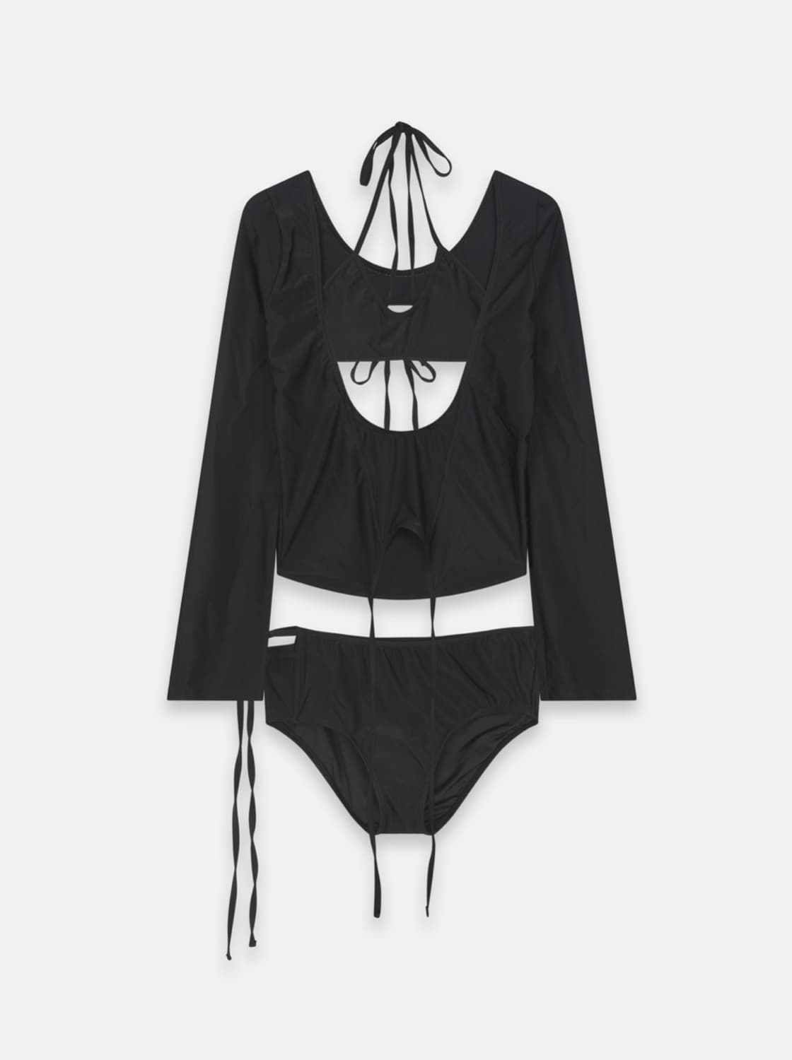 나체 수영복 3-PIECE GARTER SWIM SUIT BLACK 상품이미지5