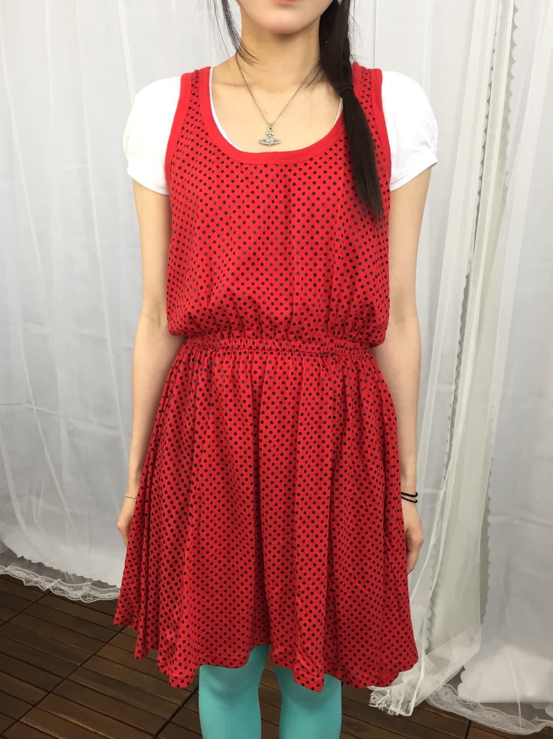 'SLY' Red Dot Sleeveless Mini Dress 상품이미지3