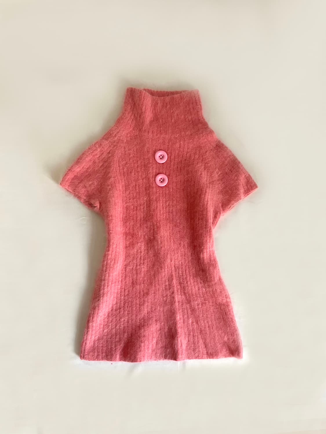 Angora pink button knit 상품이미지1
