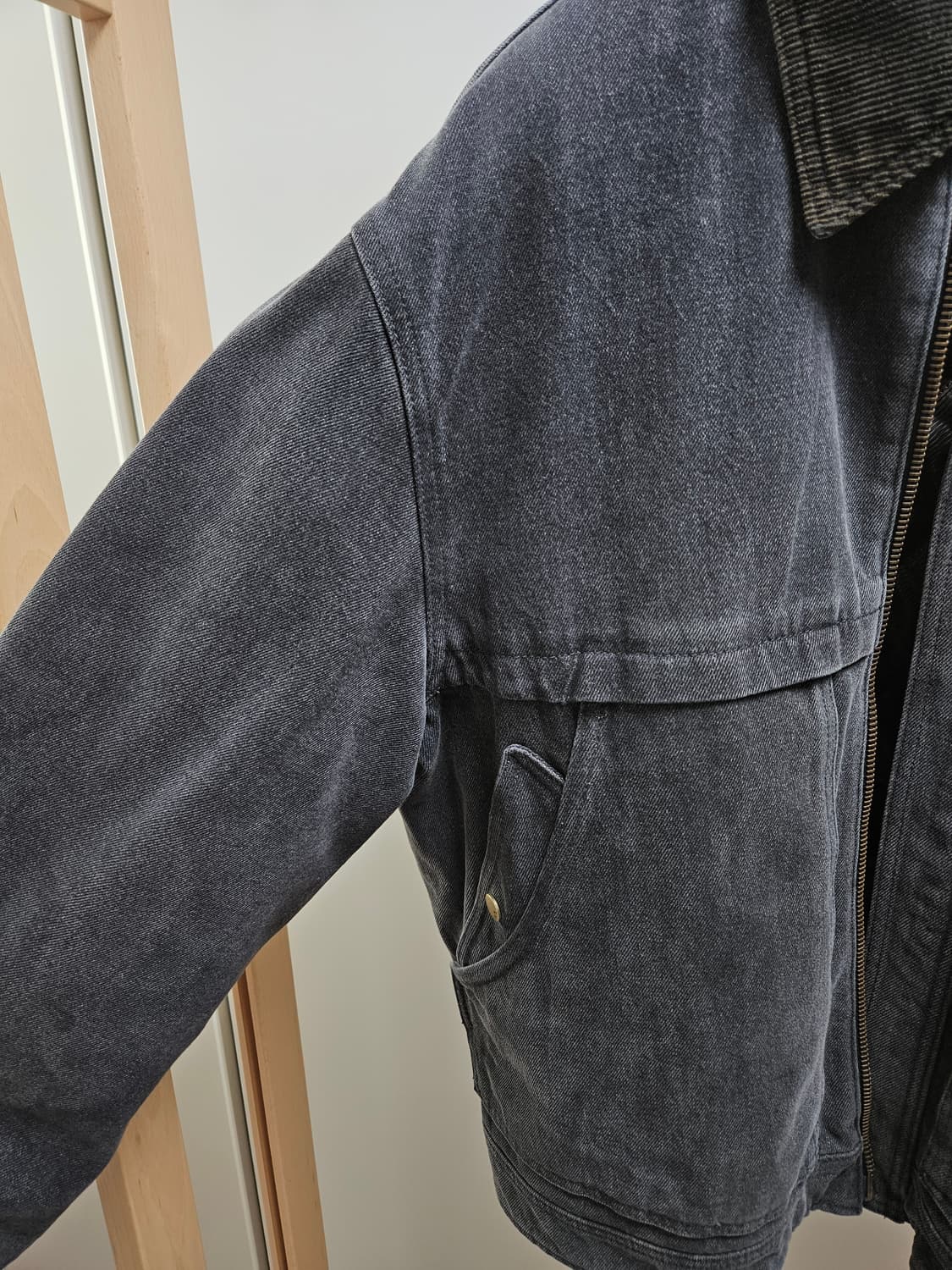 타임옴므/ 24fw 워시드 데님 투웨이 집업 트러커 점퍼/ 100 상품이미지4