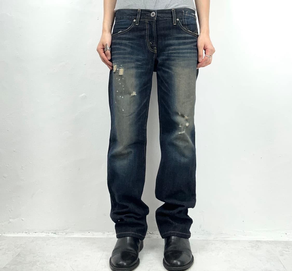 2000s Levi’s 502 Distressed Paint Splatt 상품이미지2