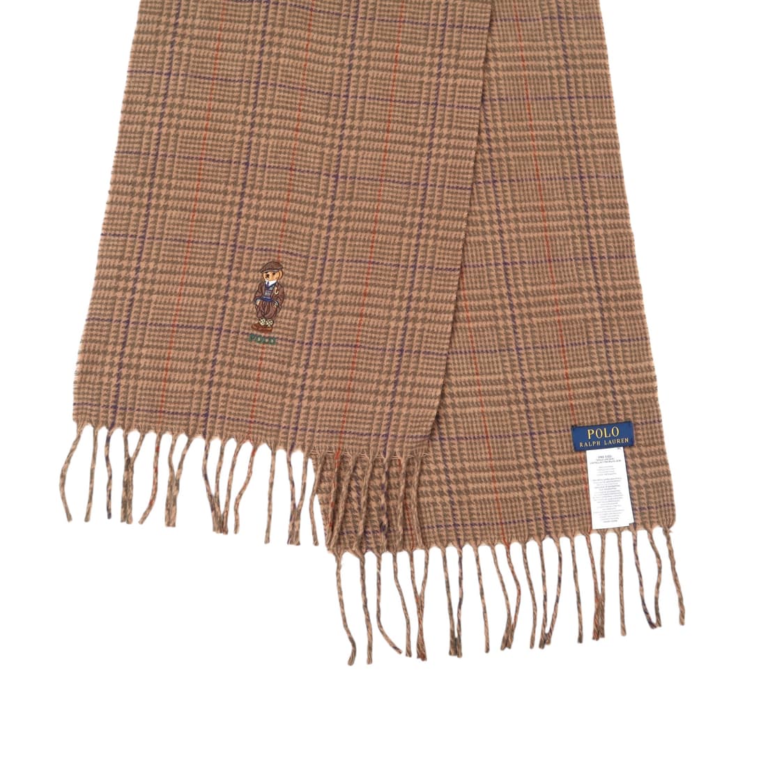 폴로 랄프로렌 브라운 폴로베어 하운드투스 체크 울 머플러 상품이미지6