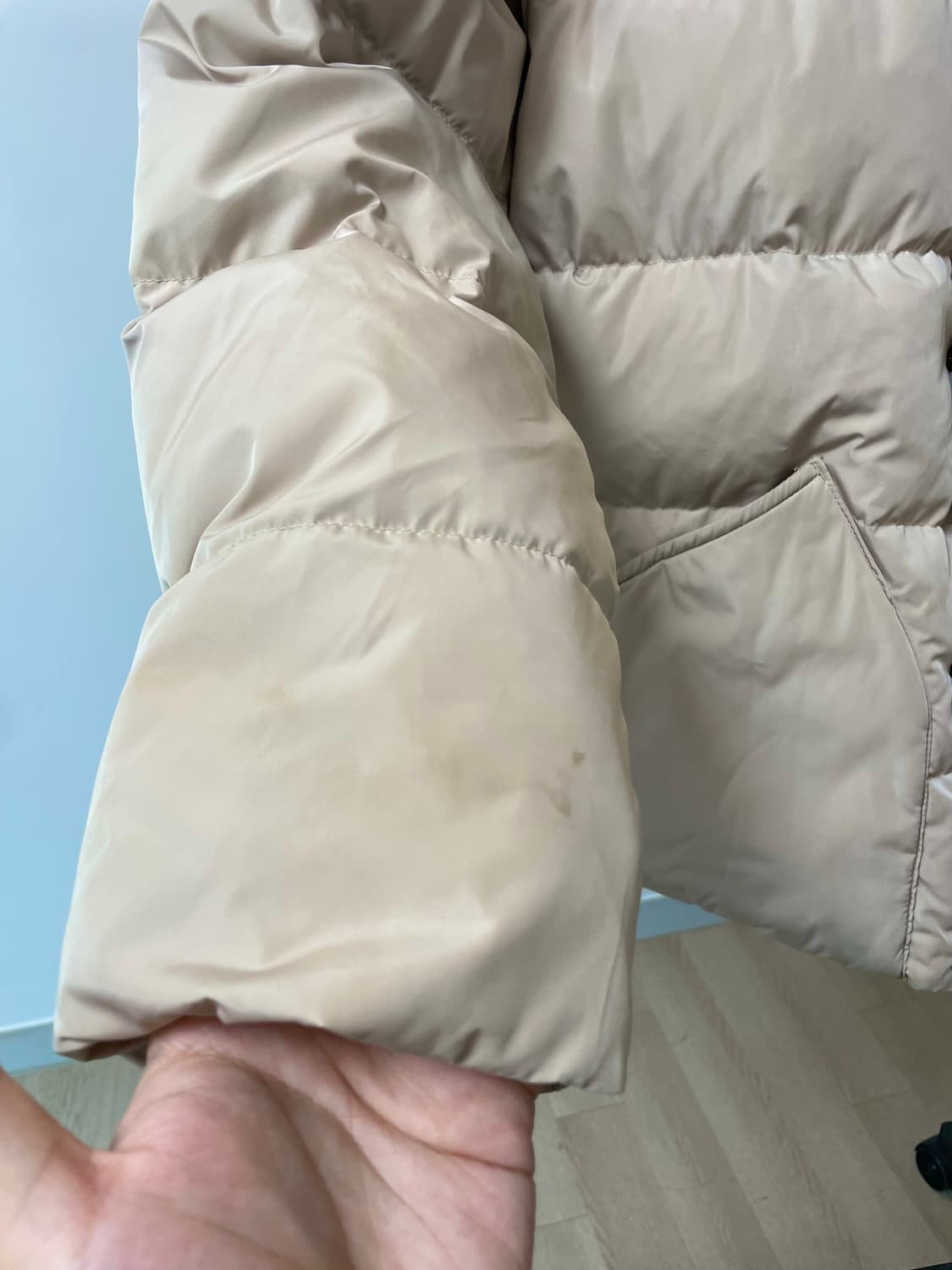 (100) 쉐비뇽 배색 덕다운 패딩 자켓 상품이미지9