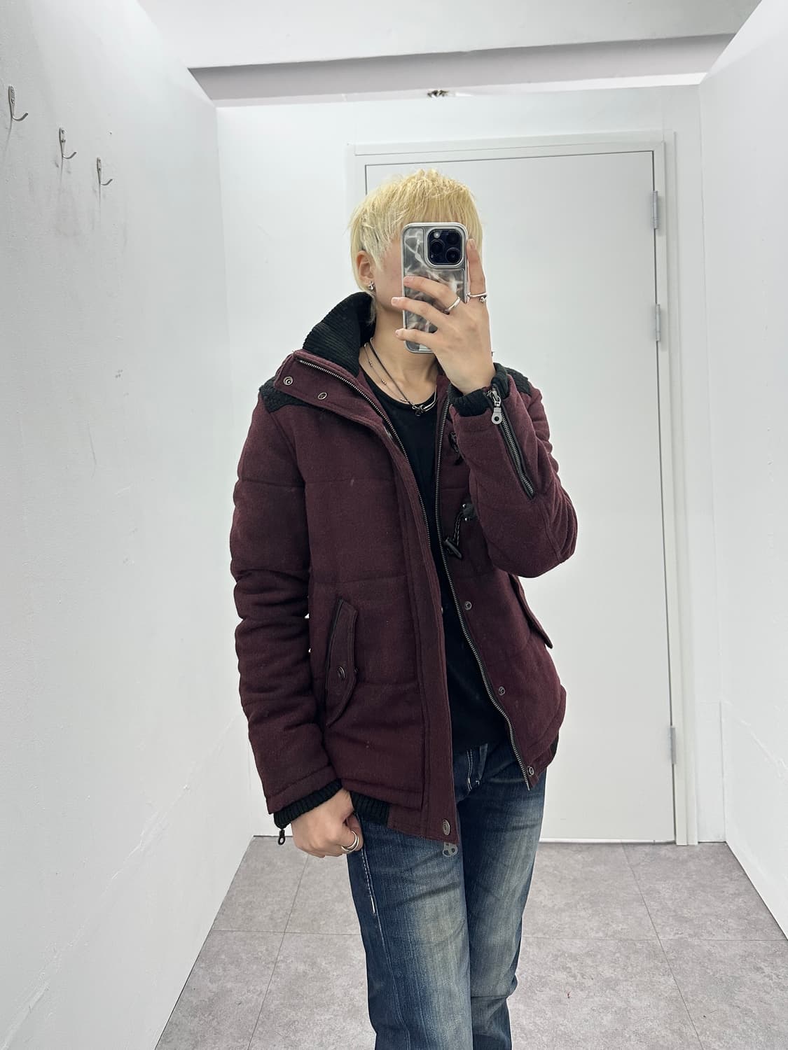 In The Attic 2way burgundy jacket  상품이미지10