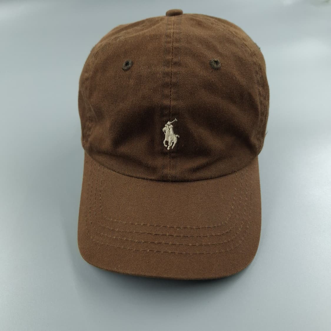 폴로랄프로렌 두산 00s 브라운 화이트포니 레더스트랩 코튼 볼캡 야구모자 상품이미지3